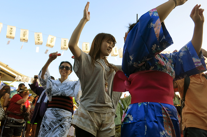 <i> Bon odori </i> at the Higashi Honganji Buddhist Temple in Los Angeles, 2014. Photo by Sojin Kim