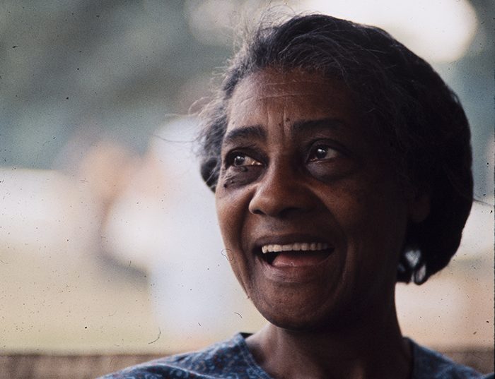 Elizabeth Cotten at the 1969 Smithsonian Folklife Festival. Photo by Diana Davies, Ralph Rinzler Folklife Archives