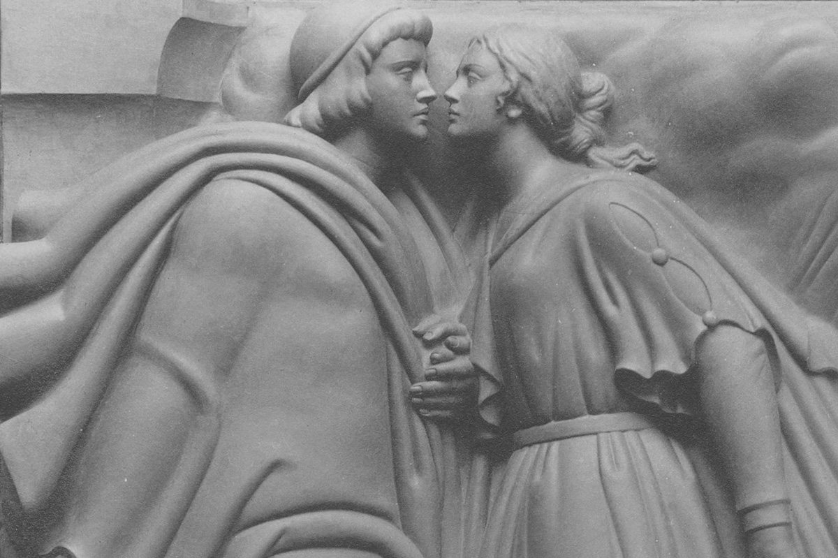 Romeo and Juliet relief at the Folger Shakespeare Library in Washington, D.C.