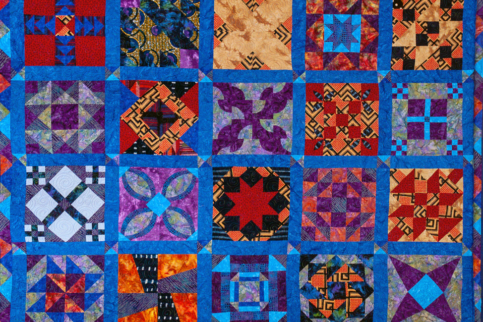 Sharon Tindall, “Colorful Underground Railroad Sampler,” 2008, cotton, 88 x 70