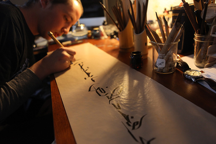 Josh Berer at work at his studio in Washington, D.C. Photo by Rachael Strecher