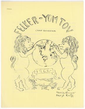Cover of the 1966 Felker Yontev program featuring a white dove holding an olive branch for peace 