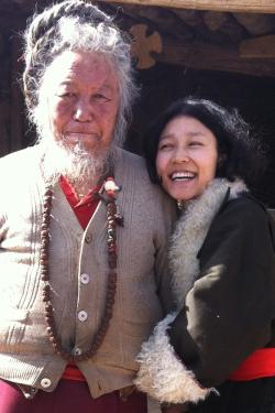 Druko Gyal with her grandfather