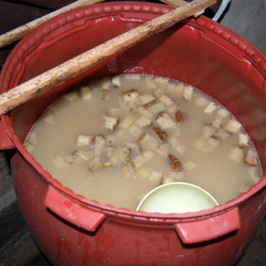 The process of making aswa or chicha (corn beer)