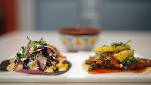 Octopus and al pastor tacos at Taco City