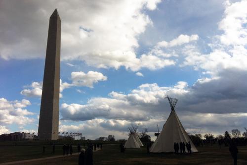 Tepees on the National Mall for the Native Nations Rise March in Washington, D.C., March 10, 2017.