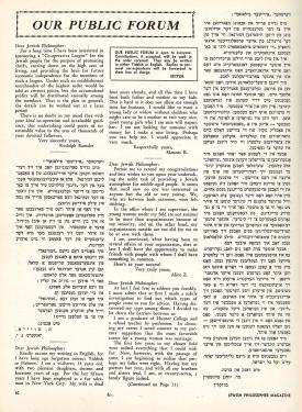 Scan of a magazine page with the title: Our Public Forum.