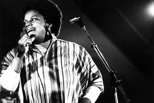 Bernice Johnson Reagon performs with Sweet Honey in the Rock in Michigan, 1977.