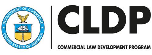 Logo for the U.S. Department of Commerce, Commercial Law Development Program.