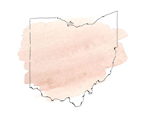 Illustrated map of Ohio.