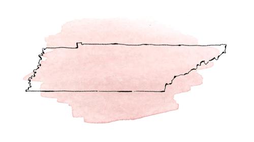 Illustrated map of Tennessee.
