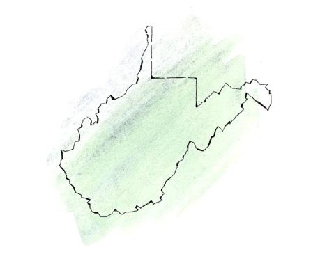 Illustrated map of West Virginia.