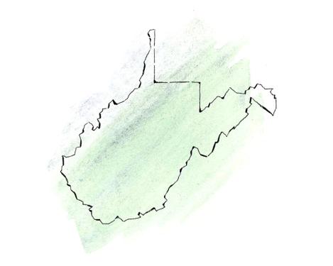 Illustrated map of West Virginia.