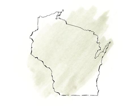 Illustrated map of Wisconsin.