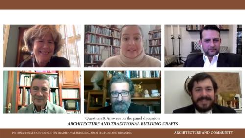Screenshot of a virtual event with six people in separate locations.