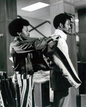 In the 1970s, the Mr. Man shop catered to well-dressed, upscale African American clientele in Washington, D.C. This photo is from owner Rufus Isley’s scrapbook.