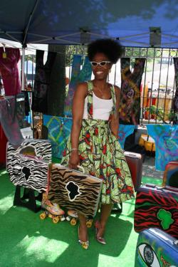This artisan of style creates and sells unique Afrocentric, artsy designs that are both contemporary and “throwback” made from recycled items. 