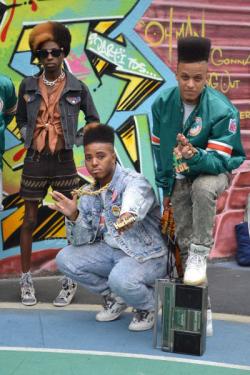 Tribe NYC is a young group inspired by an earlier era of hip-hop style and dress. 