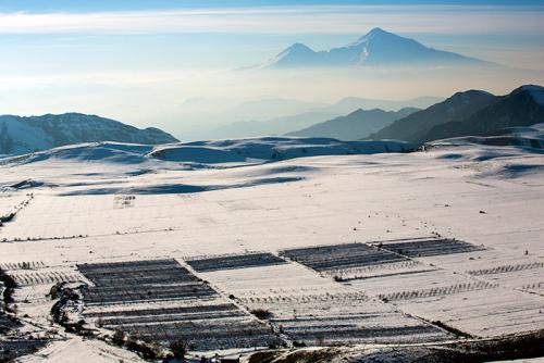 The Keush vineyards with iconic Mt. Ararat in the distance.