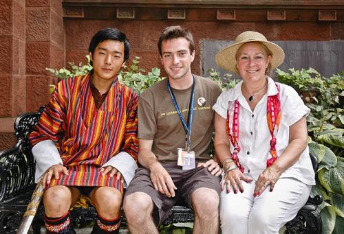 His Royal Highness Prince Jigyel Ugyen Wangchuck, Douglas Peach, and May Peach at the 2008 Folklife Festival.