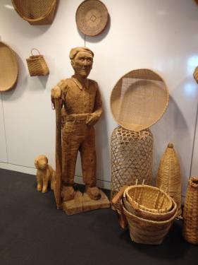 &ldquo;Old-time Logger and Dog,&rdquo; carved by Rodney Richard Sr., in 1983 and 2005.