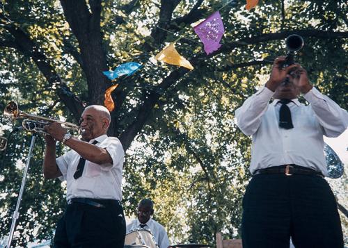 New Orleans jazz band playing at the 1968 Folklife Festival. Ralph Rinzler Folklife Archives