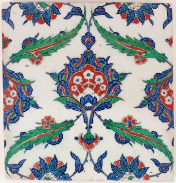 Ottoman period tile, circa 1525. Photo courtesy of Charles Lang Freer Endowment
