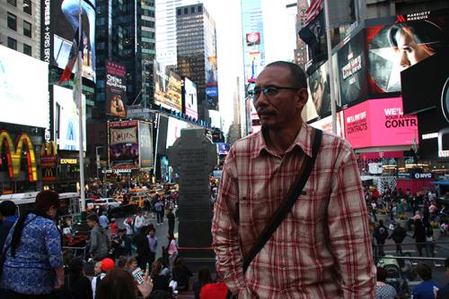 Tibetan filmmaker Shide Nyima in New York City. Photo by Sonam Wanggyal.