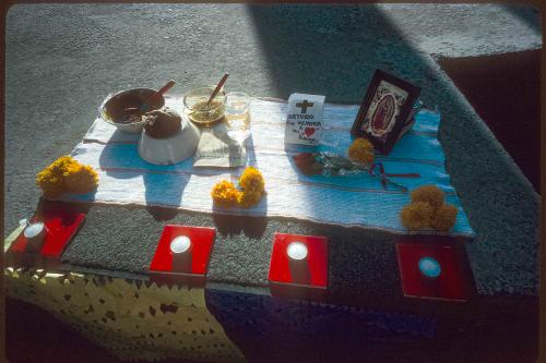 Day of the Dead altar at the municipal cemetery in Juarez, Mexico. Photo by by Miguel Gandert