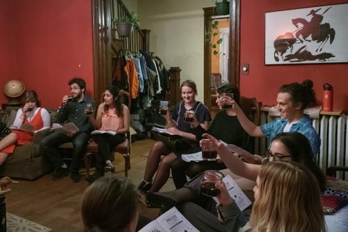 Seder gathering at The Nest in Washington, D.C., March 30, 2018. Photo by Trent Burns