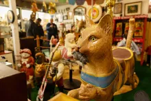One of many cat statues at the American Museum of the House Cat in Cullowhee, North Carolina