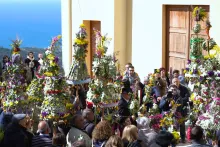 Blessing of the Papazze before the Palm Sunday procession on April 14, 2019, in Bova, Calabria, Italy